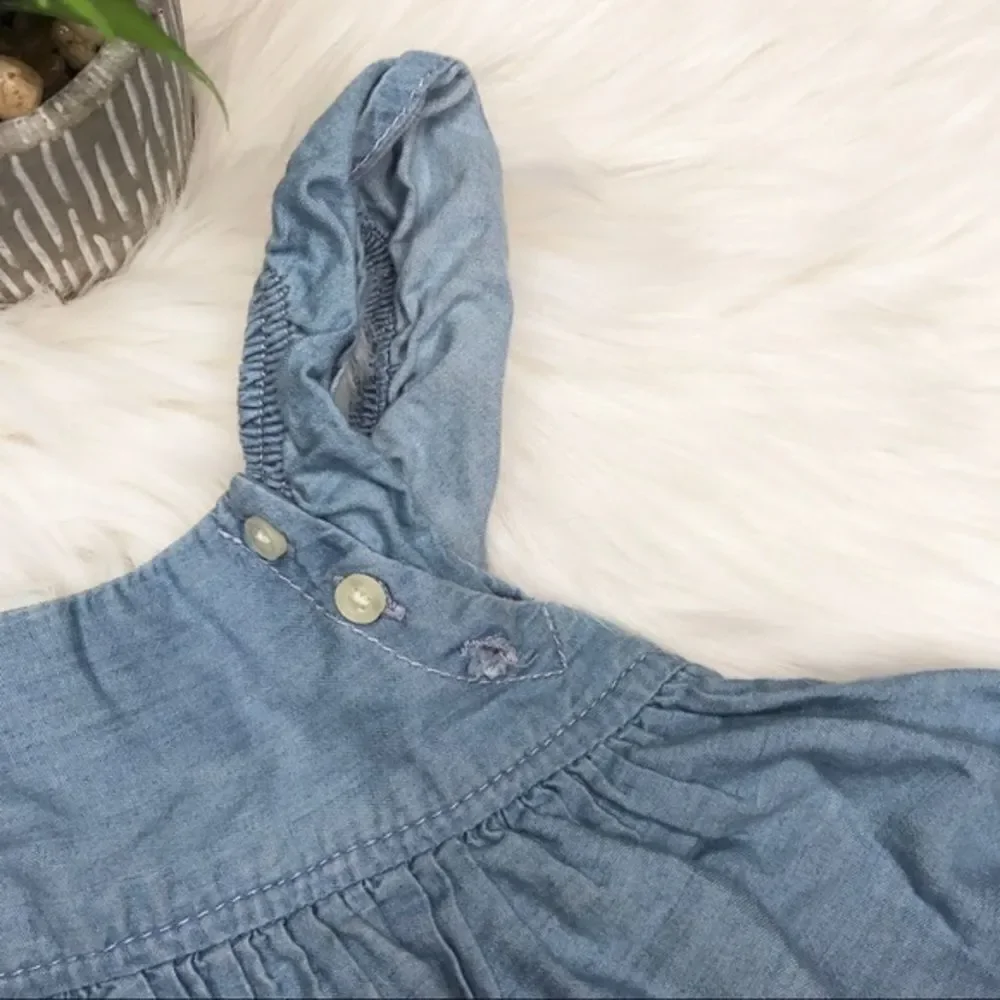 GAP Girls Chambray Eyelet Ruffle Top